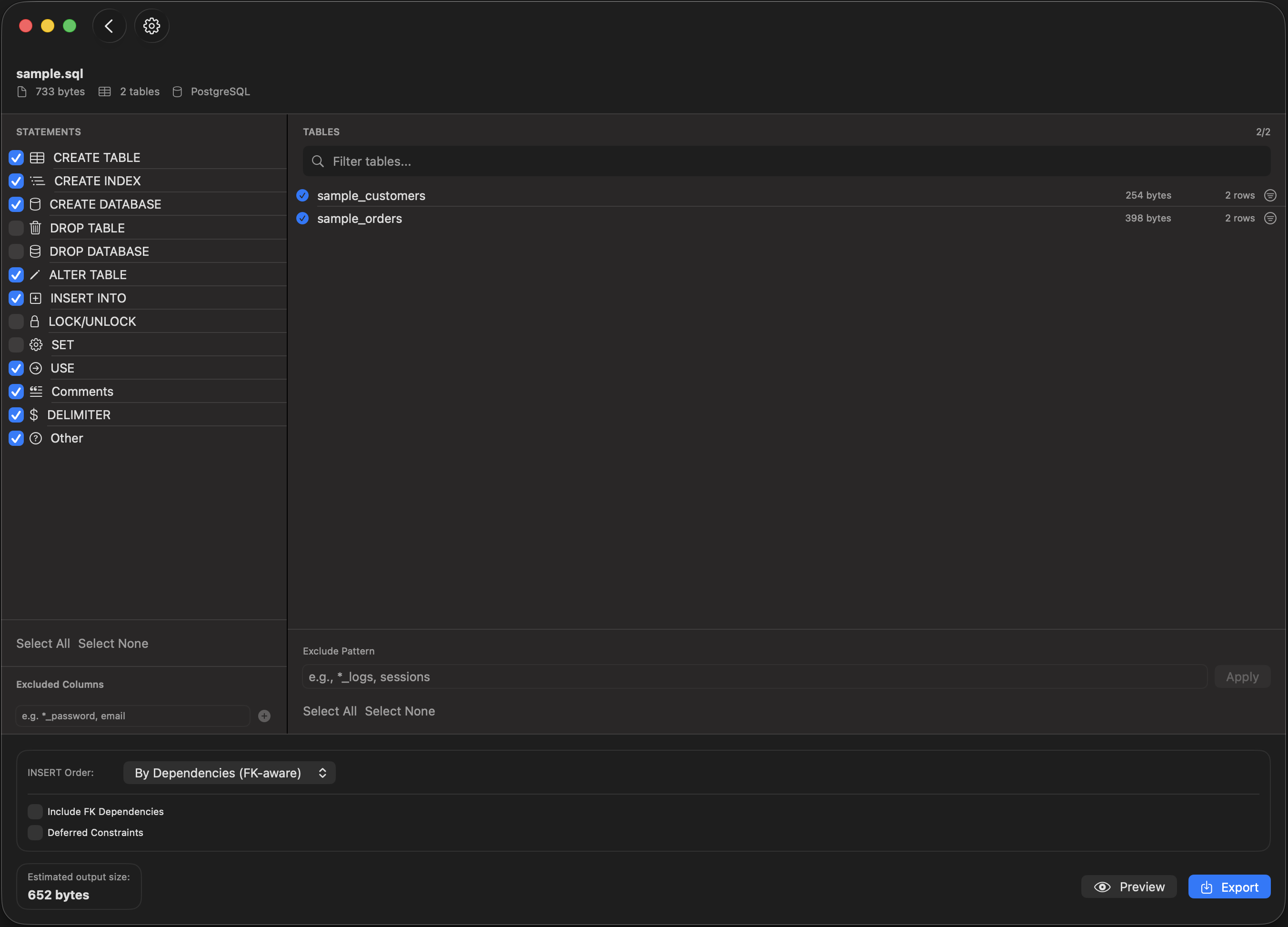 DumpCleaner - Filter View