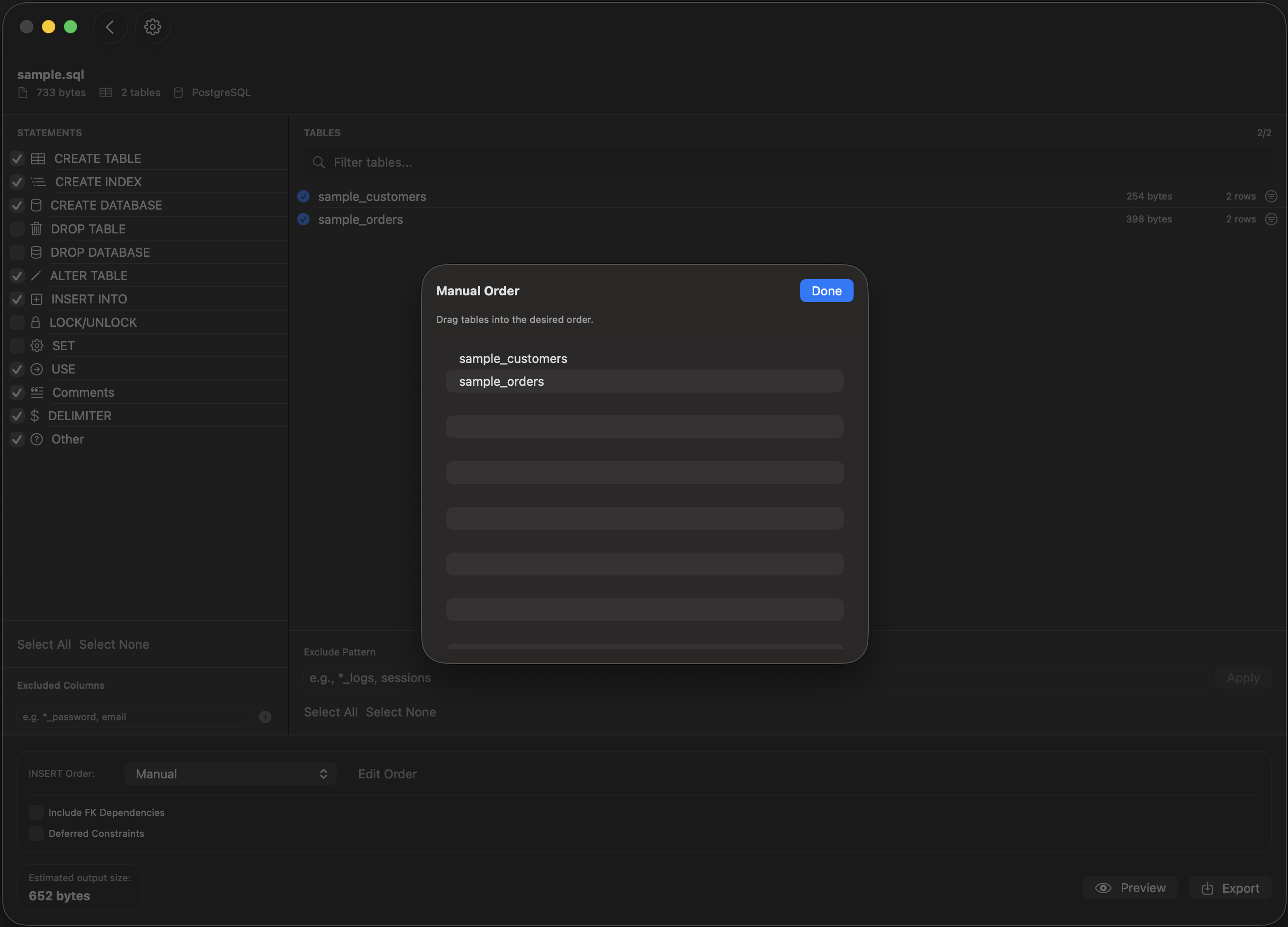 DumpCleaner - Manual Order